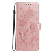 Samsung Galaxy A20e Rose Gold Embossed Flower Leather Case - 2