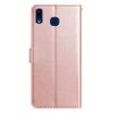 Samsung Galaxy A20e Rose Gold Embossed Flower Leather Case - 3