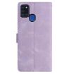 Samsung Galaxy A21S Rose Embossed Leather Case Light Purple - 3