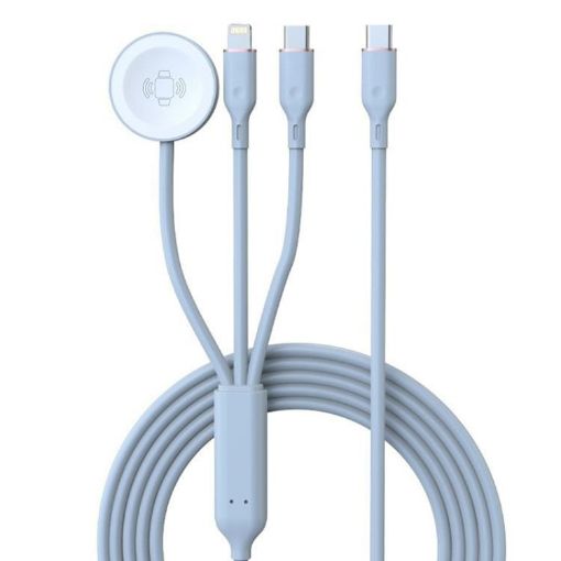 1-To-3 Type-C & 8 Pin Charger + Wireless Watch Charger (Blue) - 1