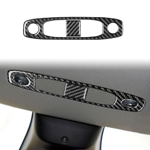 Tesla Model 3/Y Carbon Fiber Reading Light Sticker Set (Black) - 1
