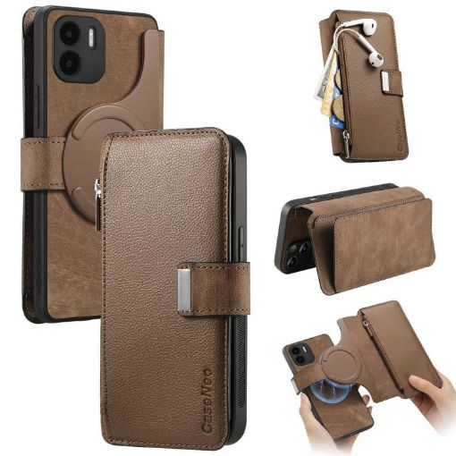 Redmi A1 CaseNeo MagSafe RFID Wallet Retro Leather (Brown) - 1