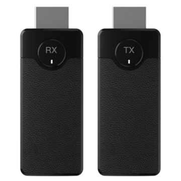 Q50 Black Leather Texture Wireless HDMI Transmitter & Receiver Adapter - 1
