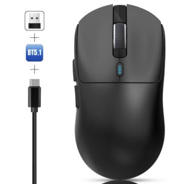 HXSJ T68 Wireless/Wired Gaming Mouse, Black - 3 Modes, Lightweight - 1