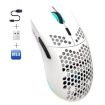 HXSJ T66 RGB Rechargeable Mouse: 3 Modes Wired/Wireless (White) - 1
