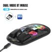 HXSJ T200 Black Transparent RGB Wireless Mouse, Dual Modes 2.4G BT5.0 - 2