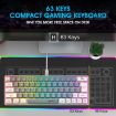 HXSJ V400 Wired RGB Backlit 63-Key Membrane Keyboard (Grey/Beige) - 4