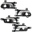 Hyundai Sante Fe 2013-2018 Car Door Handle Set (4pcs, Black/Silver) - 1