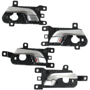 Hyundai Sante Fe 2013-2018 Car Door Handle Set (4pcs, Black/Silver) - 1