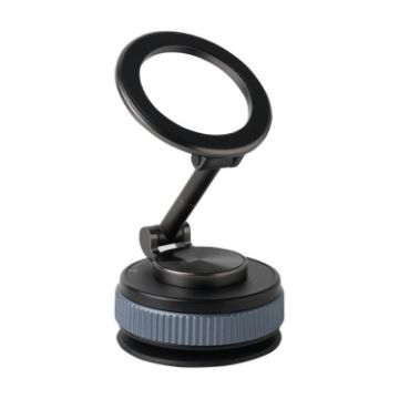 XZK104 2nd Gen Magnetic Folding Car Phone Holder - Gun Metal C Type - 1