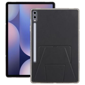 Galaxy Tab S10+/S9+ Folding Magnetic Acrylic Leather Case (Black) - 1