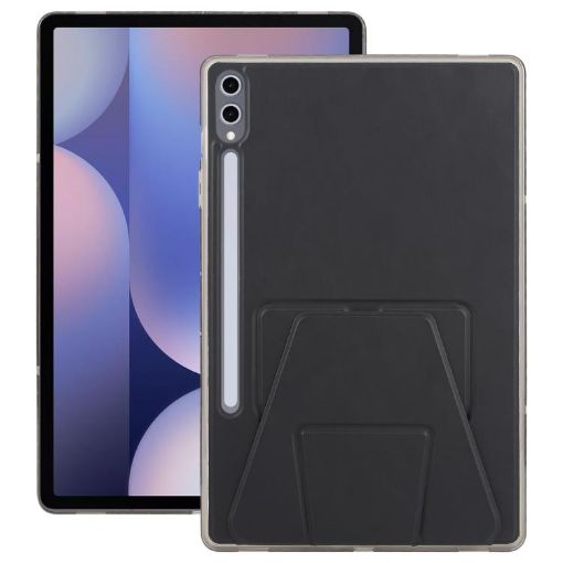 Galaxy Tab S10+/S9+ Folding Magnetic Acrylic Leather Case (Black) - 1