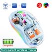 HXSJ M333 Blue Transparent Wireless Mouse - Three Modes - 2