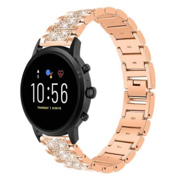 Fossil Gen 5 Diamond Jewelry Steel Watch Band 22mm Rose Gold - 1