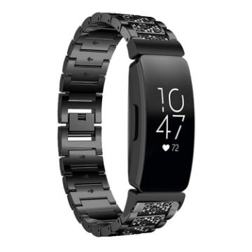 Fitbit Inspire 2/Ace 3 Diamond Jewelry Steel Band (Black) - 1
