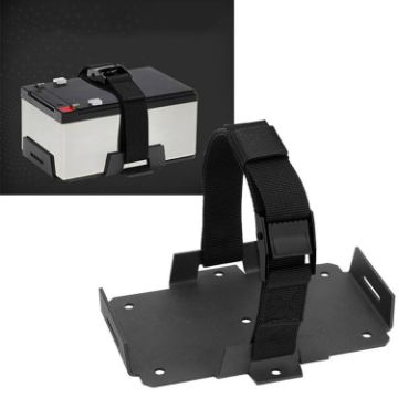 Aluminum Battery Tray Bracket for 12V/6V, 7-15AH Batteries, Black - 1