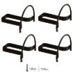 Cowboy Hat Storage Rack: 4pcs Wall Mounted Display Organizer (Black) - 1