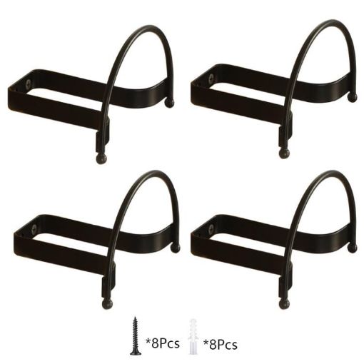 Cowboy Hat Storage Rack: 4pcs Wall Mounted Display Organizer (Black) - 1