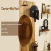 Cowboy Hat Storage Rack: 4pcs Wall Mounted Display Organizer (Black) - 3