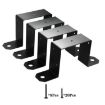 Heavy Duty Black Metal U-Shaped Fence Post Brackets, 4-Pack - 2