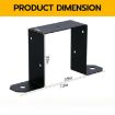 Heavy Duty Black Metal U-Shaped Fence Post Brackets, 4-Pack - 3