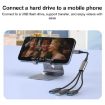 3 in 1 USB-A OTG Expander Splitter Dock Station (Fabric Grey) - 5