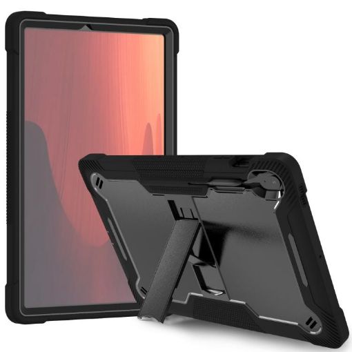 Shockproof Silicone Hybrid Case for Samsung Galaxy Tab S10 FE+ (Black) - 1
