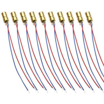 5V Adjustable Diode Laser Module - 10 Pack Red Dot Laser Heads - 1