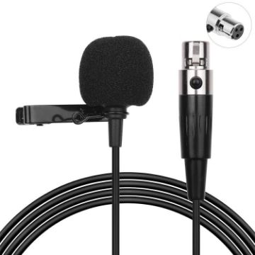 3 Pin XLR Lavalier Microphone, 1.5m Cable, Metal Head - 1