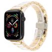 Apple Watch 46mm/49mm/45mm/44mm Ceramic Steel Band (Gold White) - 1