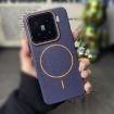 Xiaomi 13 Circle MagSafe Litchi Grain TPU Case (Dark Blue Orange) - 2