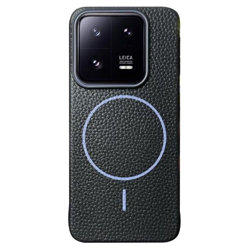 Xiaomi 13 MagSafe Litchi Grain TPU Case (Black Purple) - 1