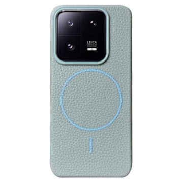 Xiaomi 13 Light Blue MagSafe Litchi Grain TPU Phone Case - 1