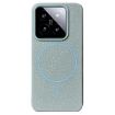 Xiaomi 14 Pro Light Blue TPU MagSafe Case with Litchi Grain Design - 1