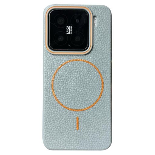 Xiaomi 15 Pro MagSafe TPU Case - Thin Circle Litchi Grain (Blue Orange) - 1