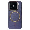 Xiaomi 15 Pro MagSafe Litchi Grain TPU Case - Dark Blue Orange - 1