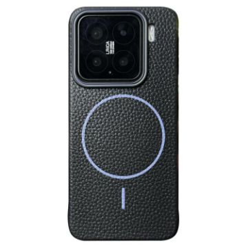 Xiaomi 15 Pro MagSafe TPU Case - Black Purple Litchi Grain - 1