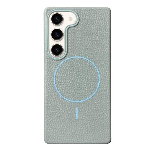 Galaxy S22+ 5G MagSafe Litchi Grain TPU Case (Light Blue) - 1