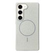 Samsung Galaxy S22+ 5G MagSafe TPU Case, Thin Litchi Grain (White Grey) - 1