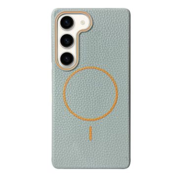 Samsung Galaxy S23 5G MagSafe Litchi TPU Case (Blue Orange) - 1