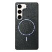 Samsung Galaxy S23 5G MagSafe Litchi Grain TPU Case (Black Purple) - 1