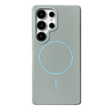 Galaxy S23 Ultra 5G MagSafe Litchi Grain TPU Case Light Blue - 1