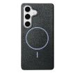 Samsung Galaxy S24 FE 5G MagSafe Litchi Grain TPU Case (Black Purple) - 1