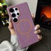 Galaxy S24+ MagSafe Litchi Grain TPU Case (Purple Orange) - 2