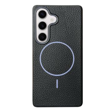 Samsung Galaxy S24+ 5G MagSafe Litchi TPU Case (Black Purple) - 1