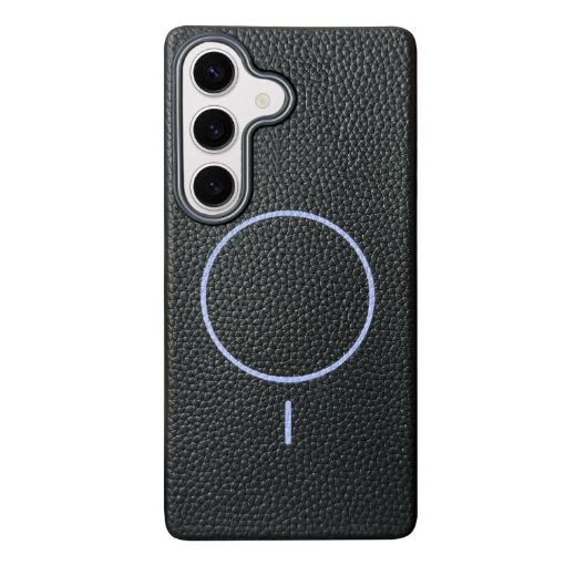 Samsung Galaxy S24+ 5G MagSafe Litchi TPU Case (Black Purple) - 1