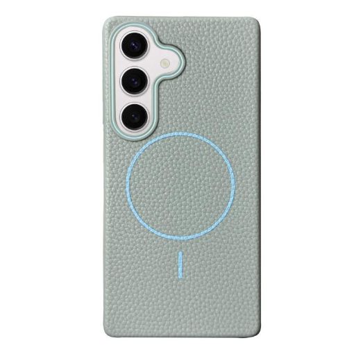 Galaxy S24+ MagSafe Litchi Grain TPU Case Light Blue 5G-Compatible - 1