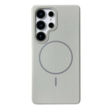 Samsung Galaxy S24 Ultra 5G MagSafe TPU Case, Litchi Grain Gray - 1