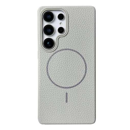 Samsung Galaxy S24 Ultra 5G MagSafe TPU Case, Litchi Grain Gray - 1