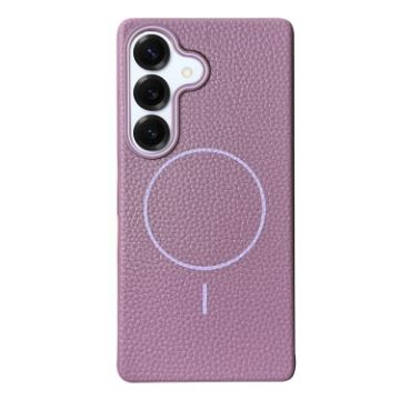 Galaxy S25 5G MagSafe TPU Phone Case, Sunset Purple Litchi Grain - 1